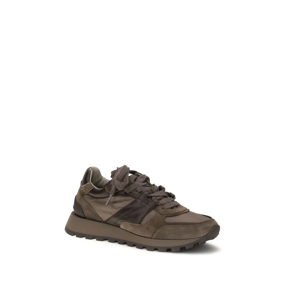 Baskets athlétiques Brunello Cucinelli en cuir de veau marron Bos Taurus