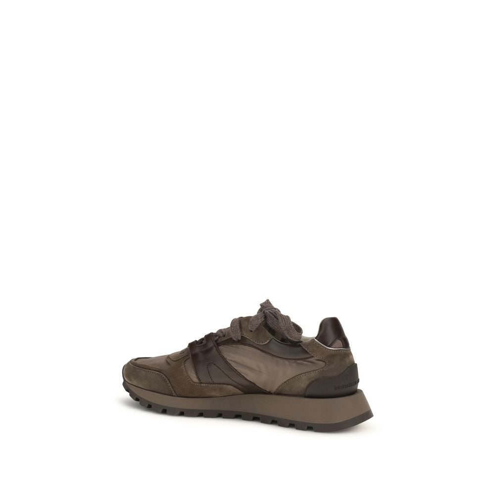 Baskets athlétiques Brunello Cucinelli en cuir de veau marron Bos Taurus