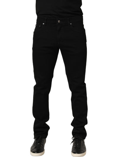 Jean skinny Dolce & Gabbana noir à broderies héraldiques