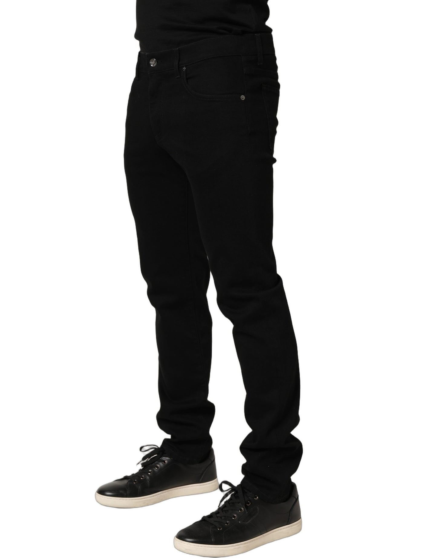 Jean skinny Dolce & Gabbana noir à broderies héraldiques