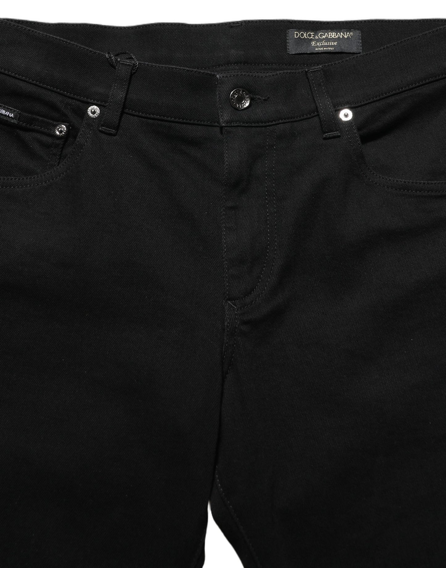 Jean skinny Dolce & Gabbana noir à broderies héraldiques