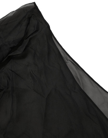 Haut asymétrique noir Dolce & Gabbana en mousseline transparente à enrouler