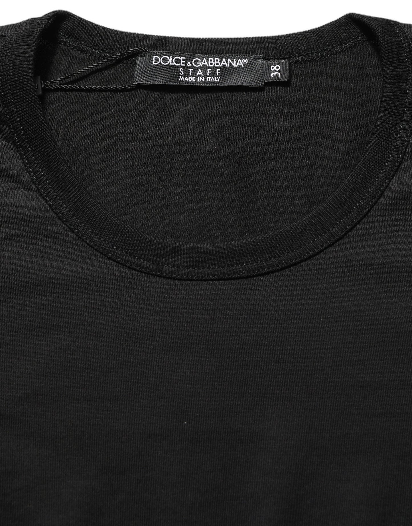 T-shirt Dolce & Gabbana en coton noir, col rond, manches courtes