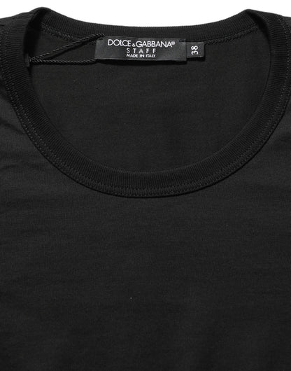 T-shirt Dolce & Gabbana en coton noir, col rond, manches courtes