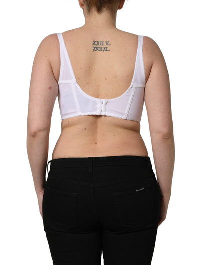 Top corto corsé bustier Dolce & Gabbana de perlas blancas bordadas