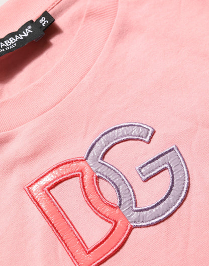 Camiseta sin mangas de cuello redondo Dolce & Gabbana de algodón rosa con logo DG