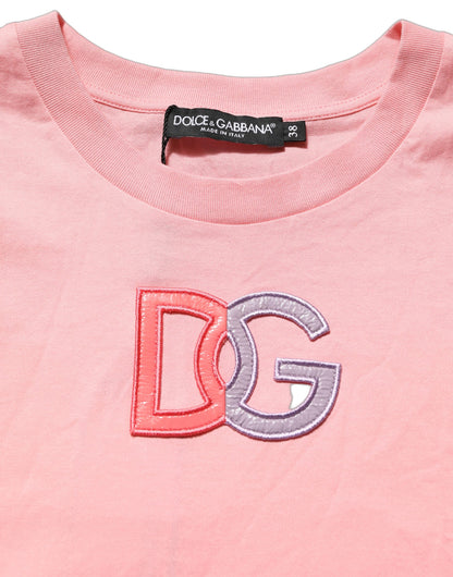 Camiseta sin mangas de cuello redondo Dolce & Gabbana de algodón rosa con logo DG