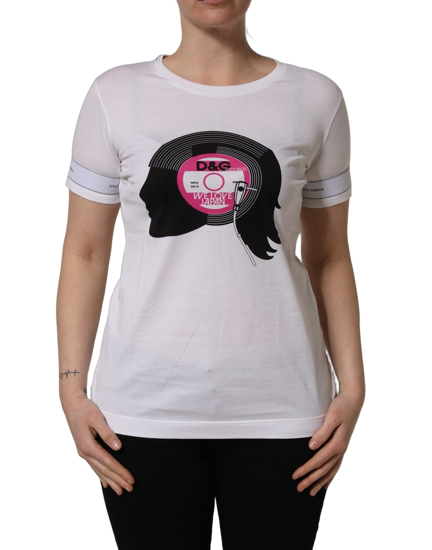 Camiseta de algodón blanca con estampado "D&G WE LOVE JAPAN" de Dolce & Gabbana