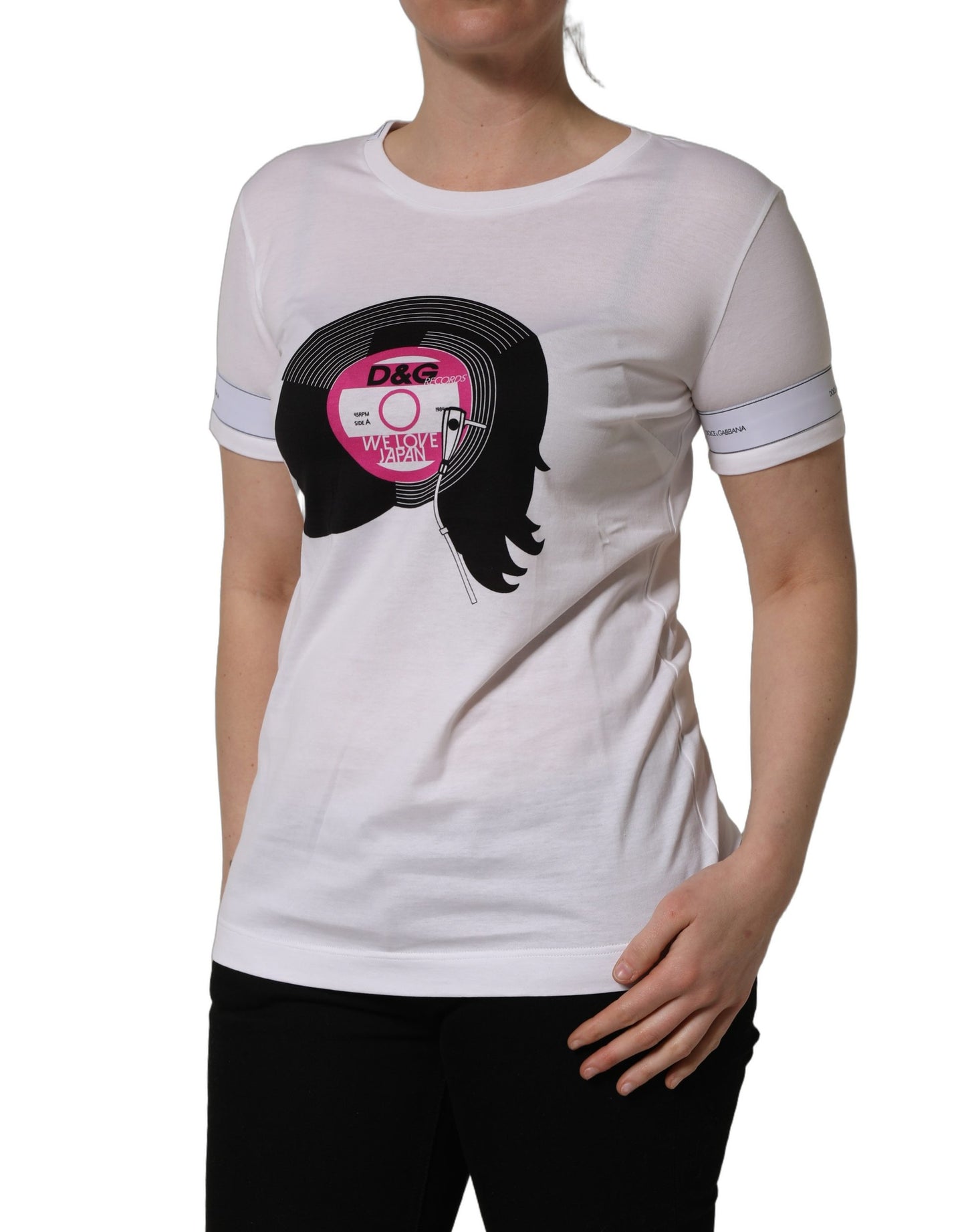 Camiseta de algodón blanca con estampado "D&G WE LOVE JAPAN" de Dolce & Gabbana