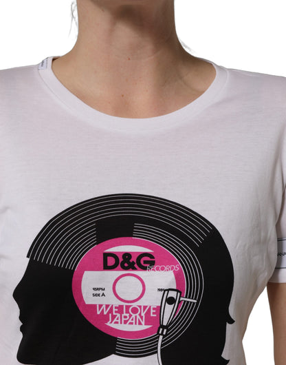 Camiseta de algodón blanca con estampado "D&G WE LOVE JAPAN" de Dolce & Gabbana