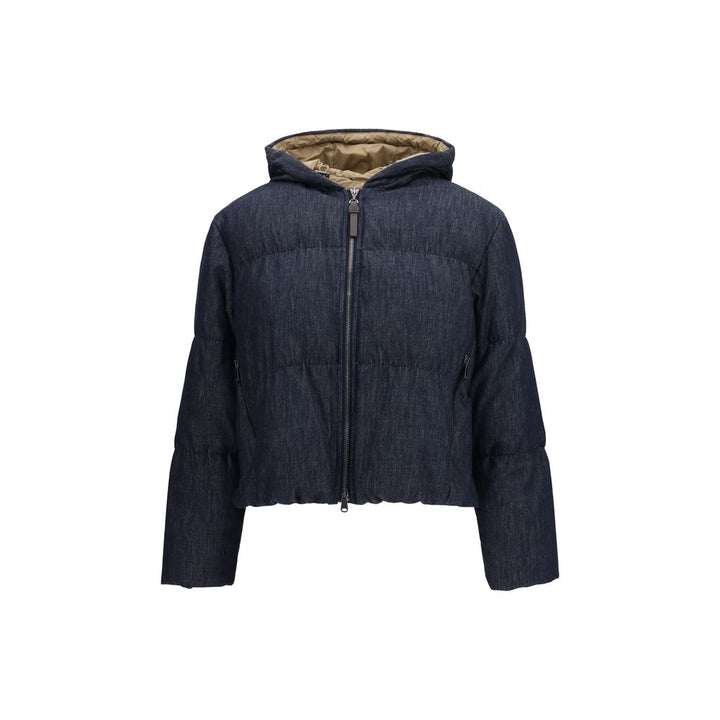Brunello Cucinelli Blue Cotton Shell Jacket