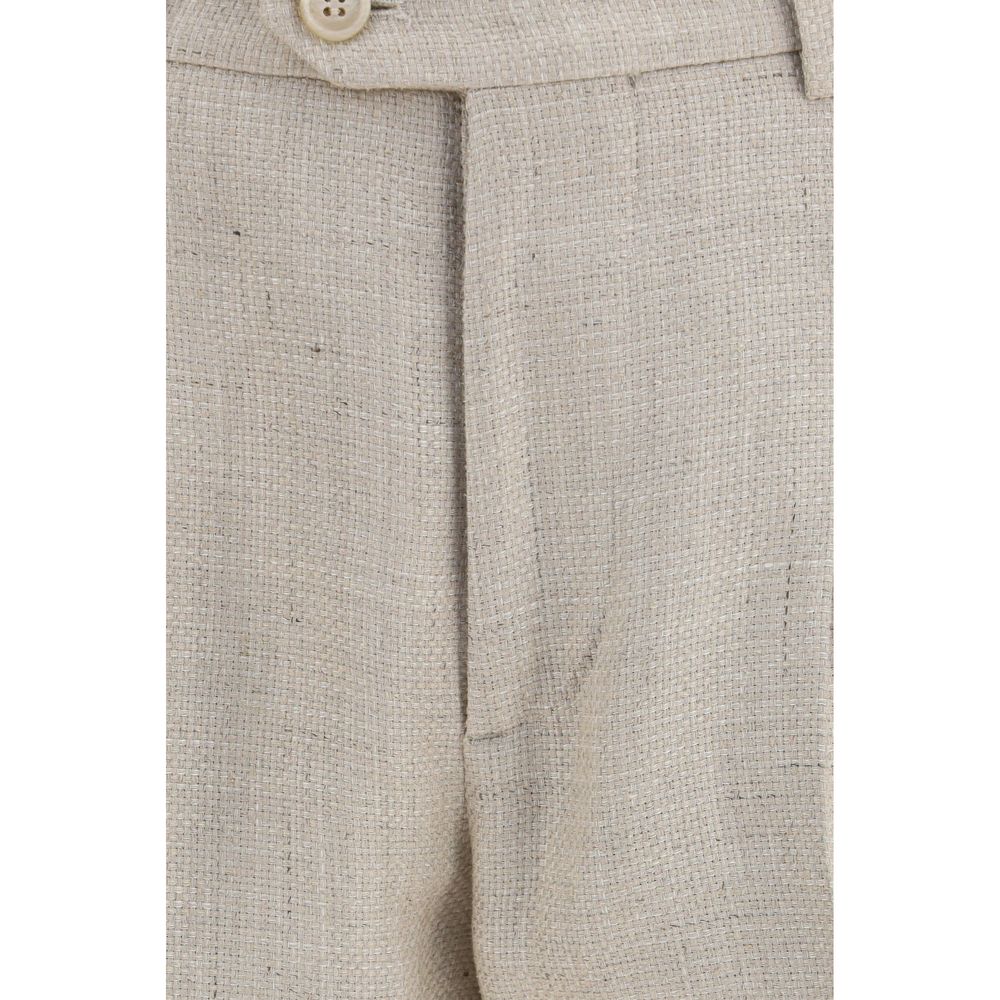 Traje de dos piezas de seda beige Brunello Cucinelli