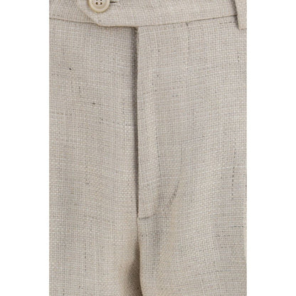 Traje de dos piezas de seda beige Brunello Cucinelli