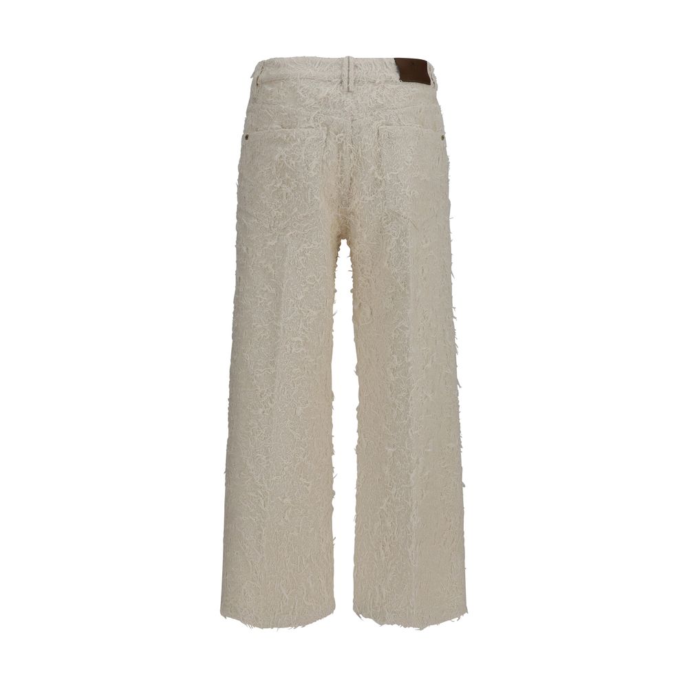 Pantalon coupe courte en coton beige Brunello Cucinelli