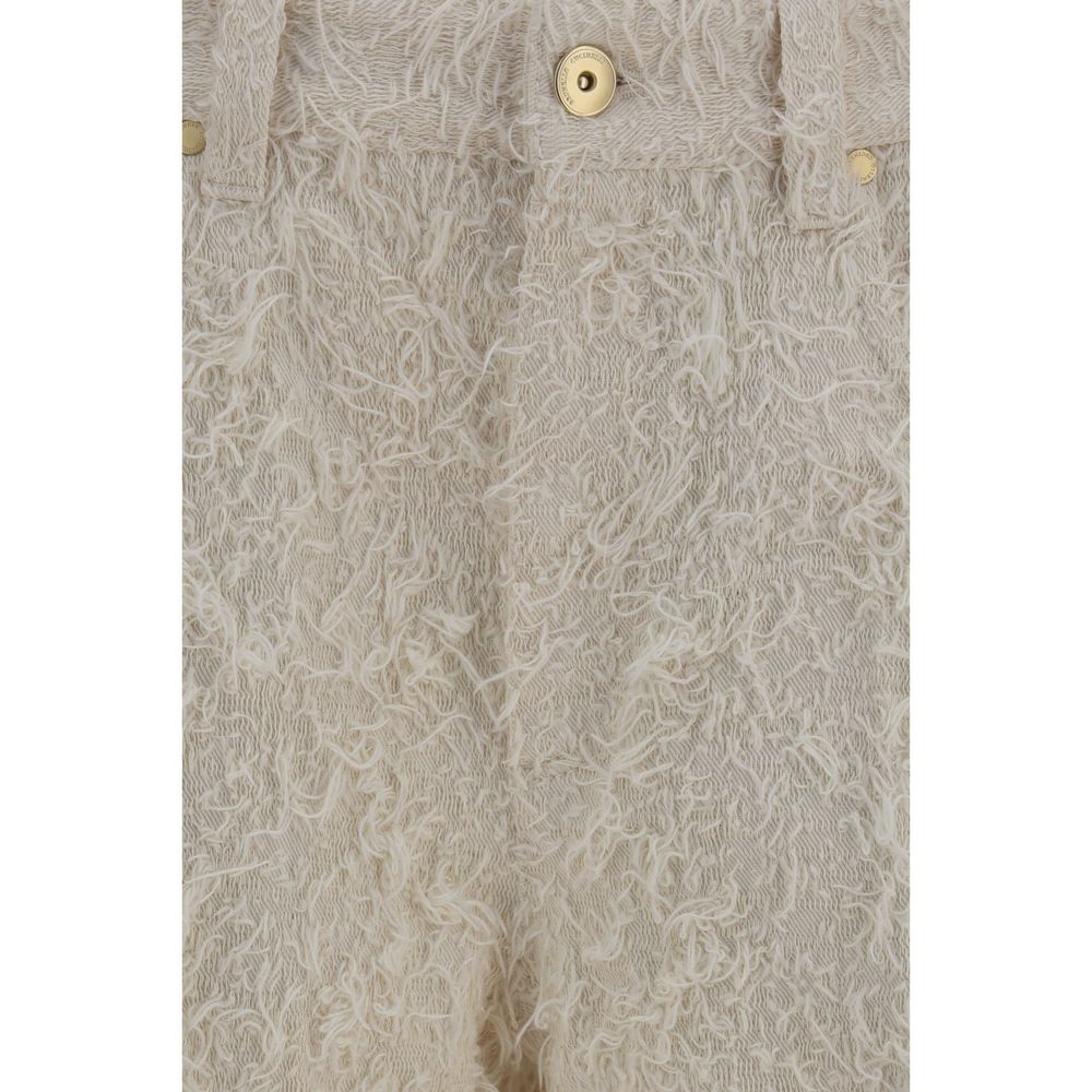 Pantalon coupe courte en coton beige Brunello Cucinelli