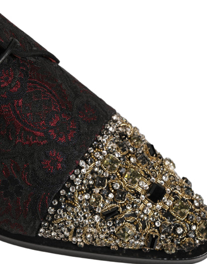 Chaussures Richelieu de ville Dolce & Gabbana noires et rouges ornées
