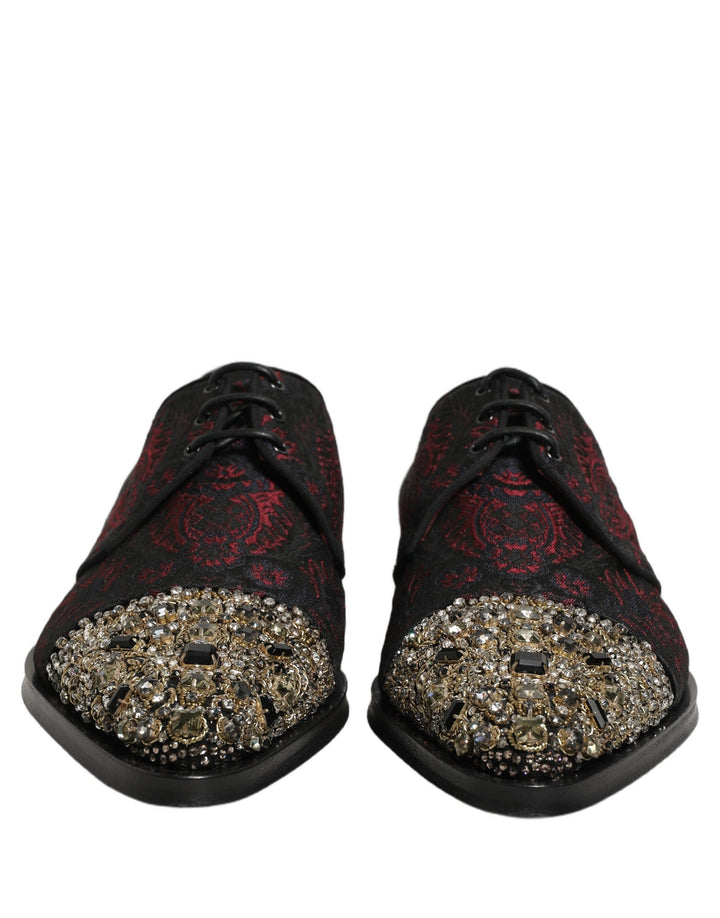 Zapatos de vestir tipo Derby Dolce & Gabbana negros y rojos adornados