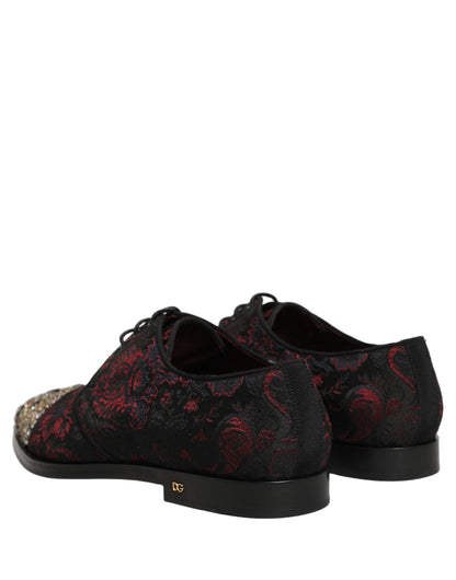 Chaussures Richelieu de ville Dolce & Gabbana noires et rouges ornées