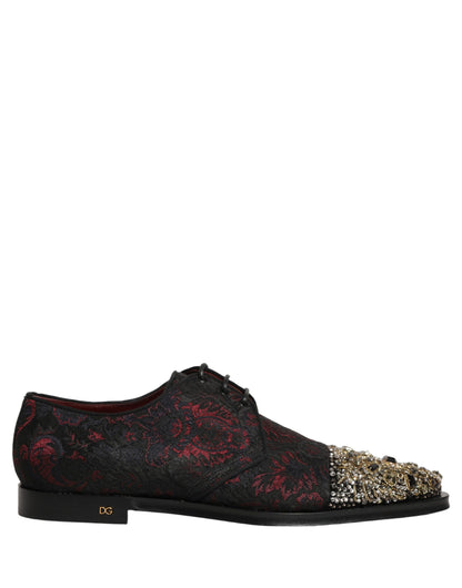 Chaussures Richelieu de ville Dolce & Gabbana noires et rouges ornées
