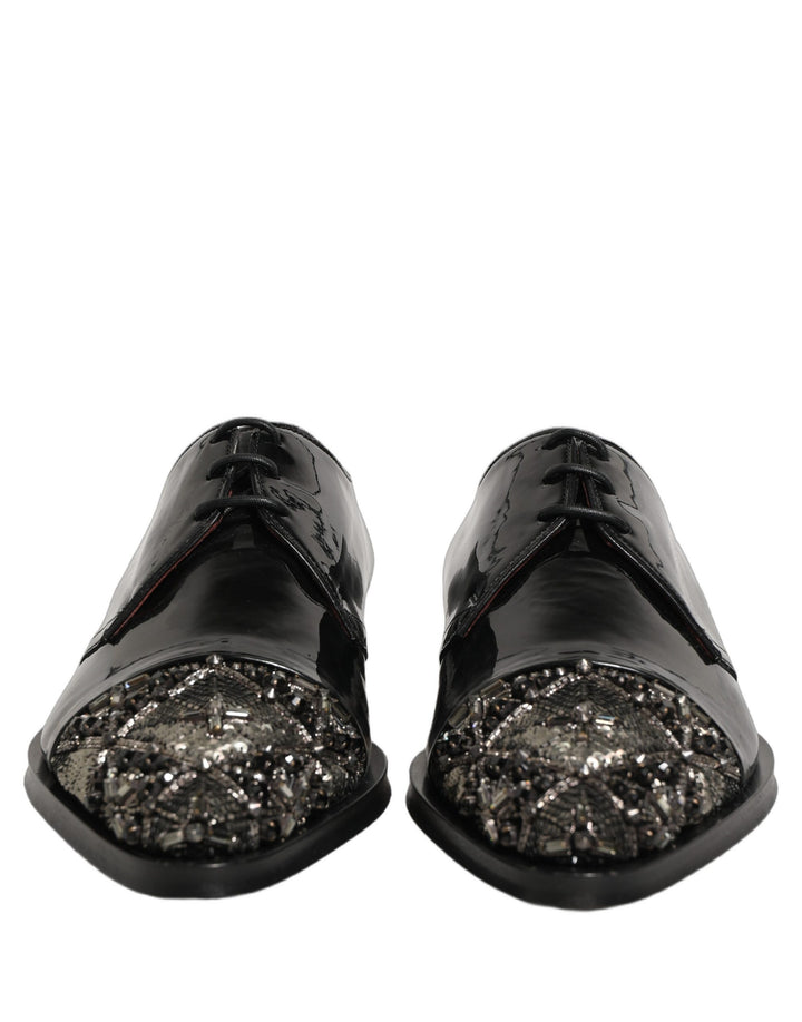 Zapatos formales Derby de hombre negros Dolce & Gabbana adornados