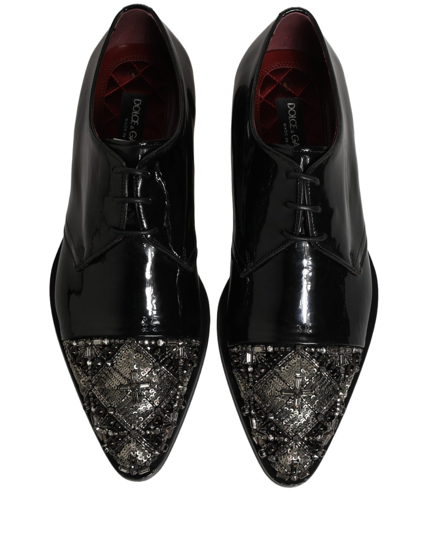 Chaussures Richelieu de cérémonie pour homme Dolce & Gabbana noires ornées