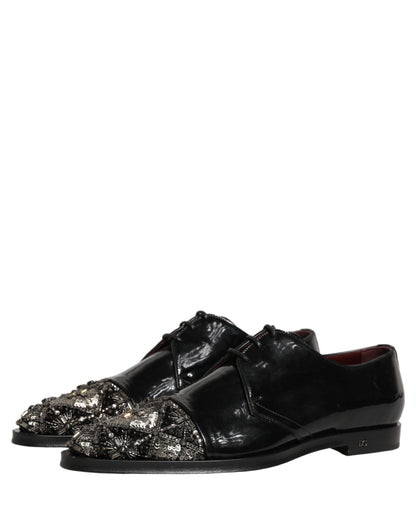Chaussures Richelieu de cérémonie pour homme Dolce & Gabbana noires ornées
