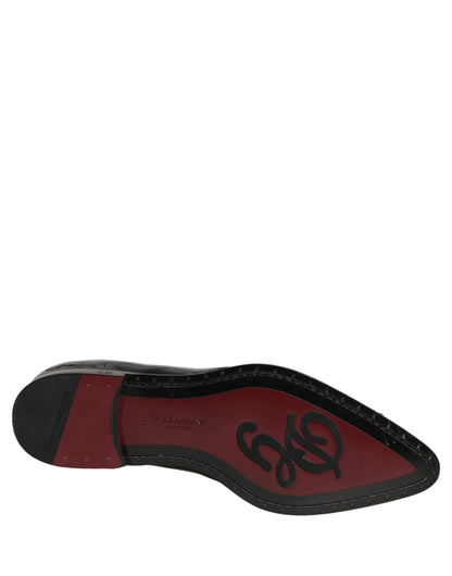 Zapatos de vestir tipo derby negros adornados Dolce & Gabbana