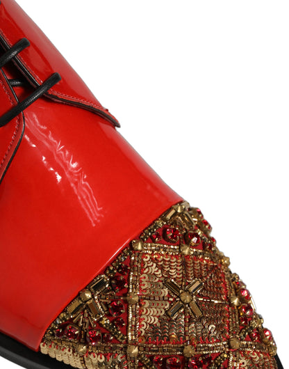 Chaussures habillées de cérémonie pour homme Dolce & Gabbana Derby ornées rouges