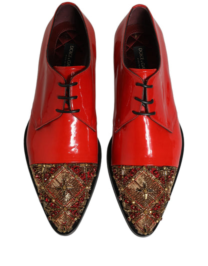 Chaussures habillées de cérémonie pour homme Dolce & Gabbana Derby ornées rouges