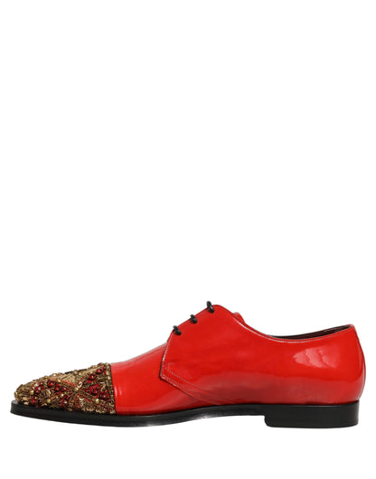 Chaussures habillées de cérémonie pour homme Dolce & Gabbana Derby ornées rouges