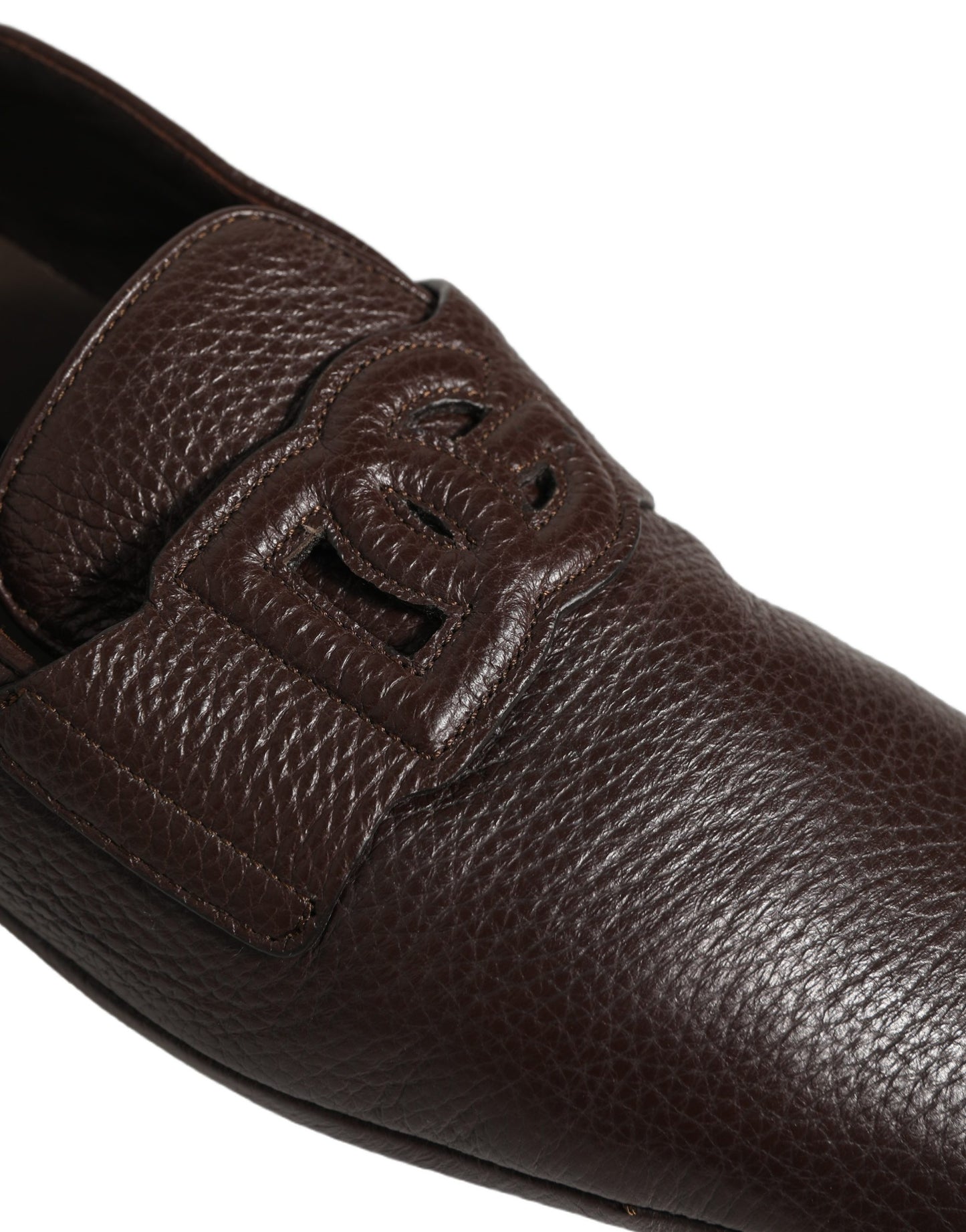 Zapatos mocasines de cuero de ciervo marrón Dolce & Gabbana