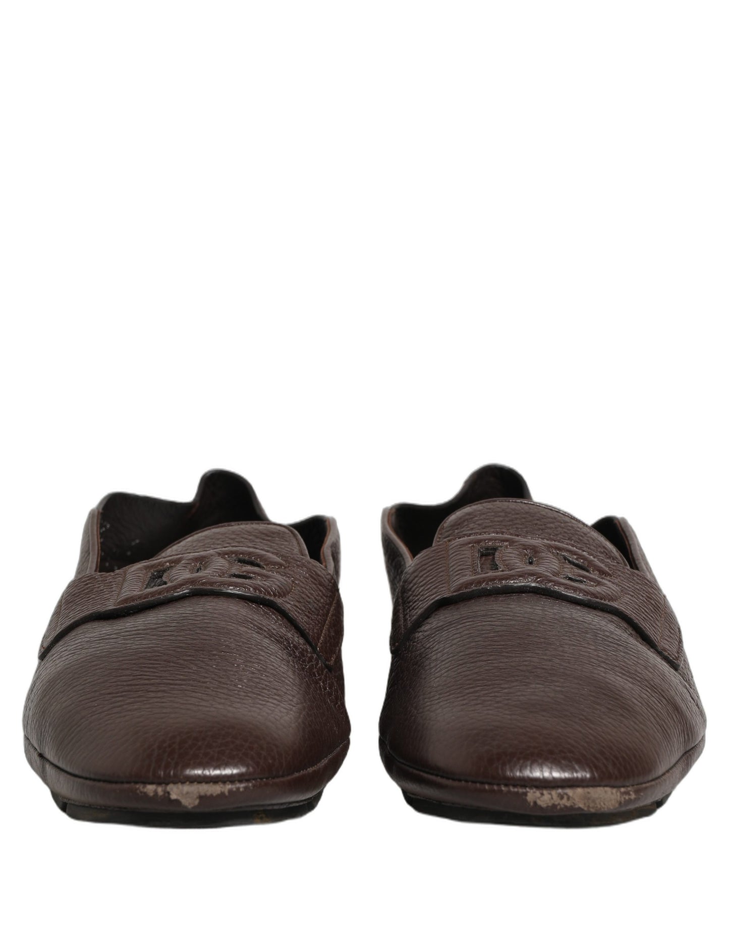 Zapatos mocasines de cuero de ciervo marrón Dolce & Gabbana