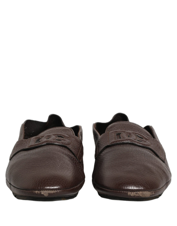 Chaussures mocassins Dolce & Gabbana en cuir de cerf marron