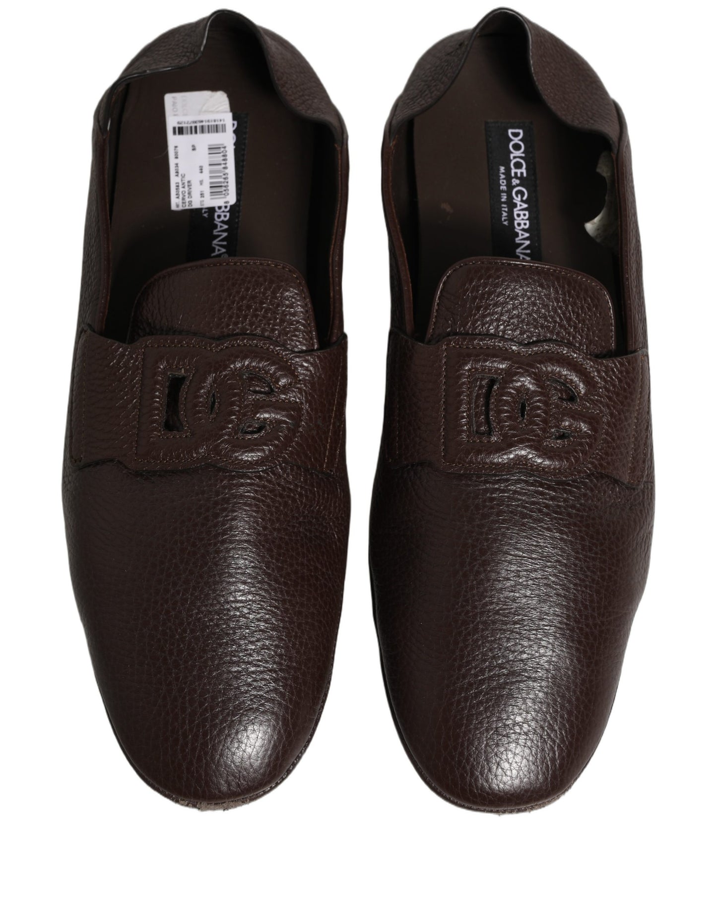 Zapatos mocasines de cuero de ciervo marrón Dolce & Gabbana