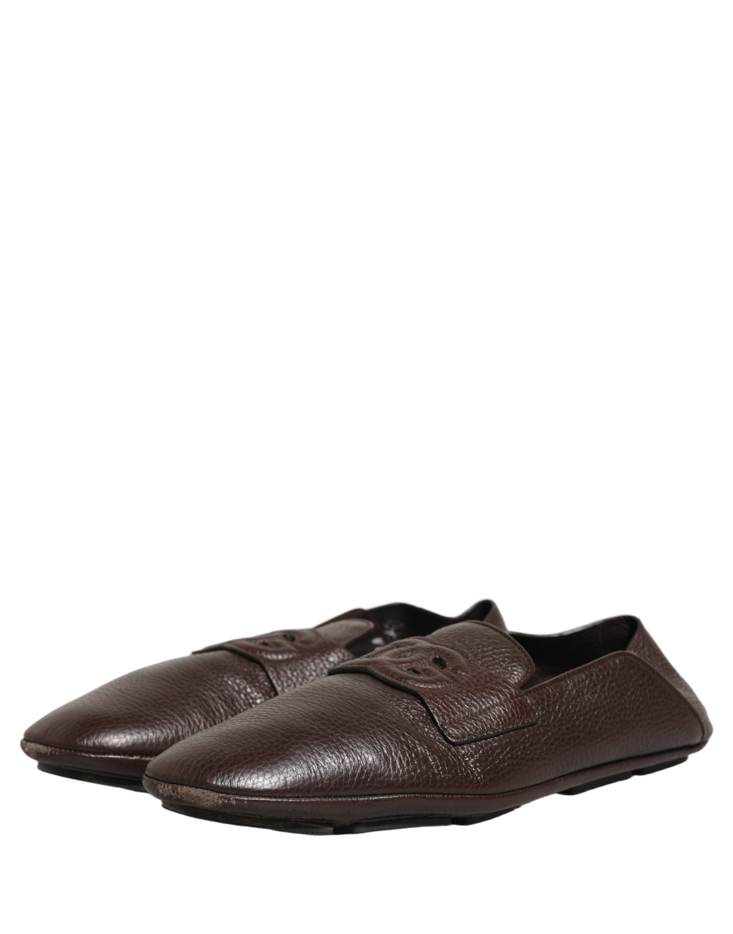 Zapatos mocasines de cuero de ciervo marrón Dolce & Gabbana
