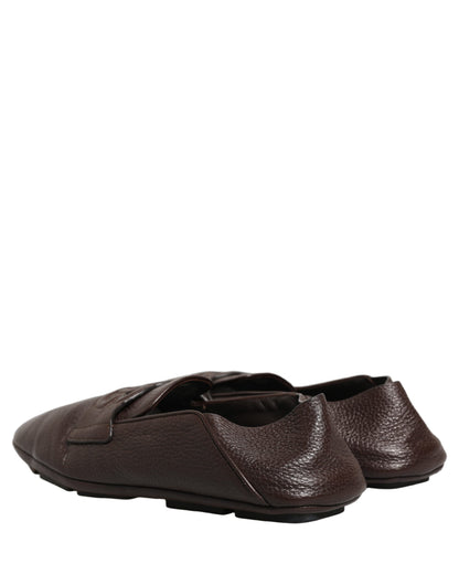 Zapatos mocasines de cuero de ciervo marrón Dolce & Gabbana