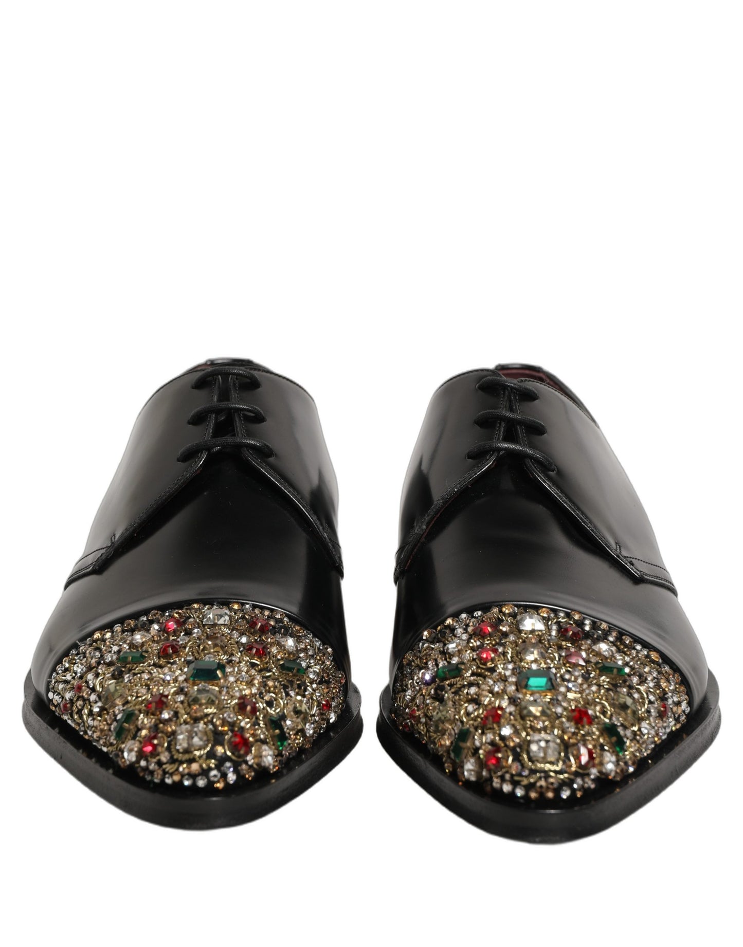 Zapatos de vestir tipo derby negros adornados Dolce & Gabbana