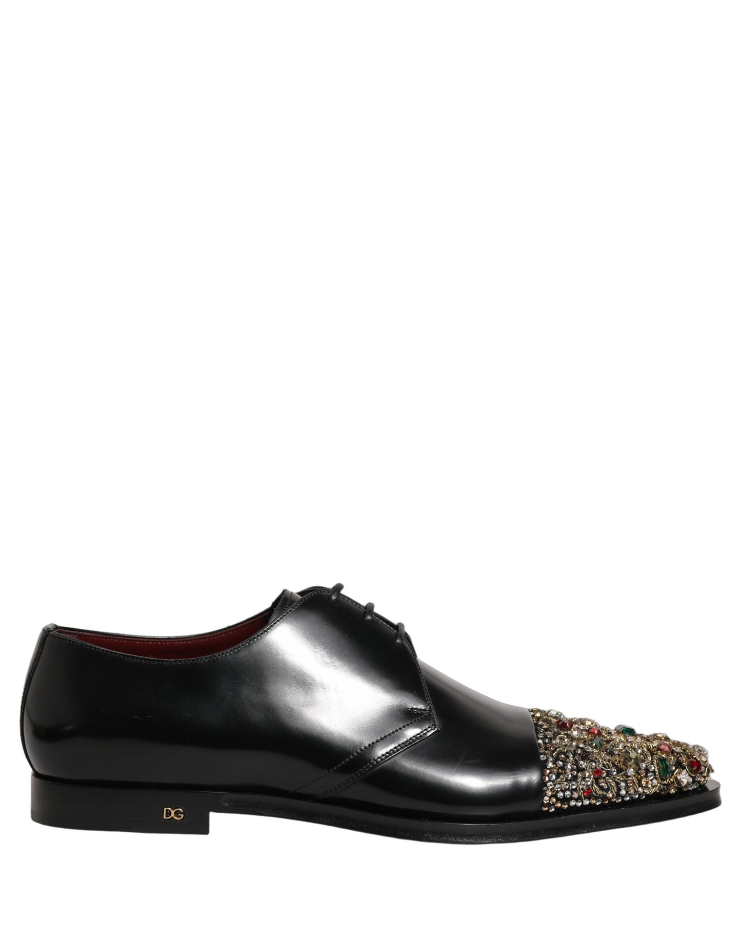 Zapatos de vestir tipo derby negros adornados Dolce & Gabbana