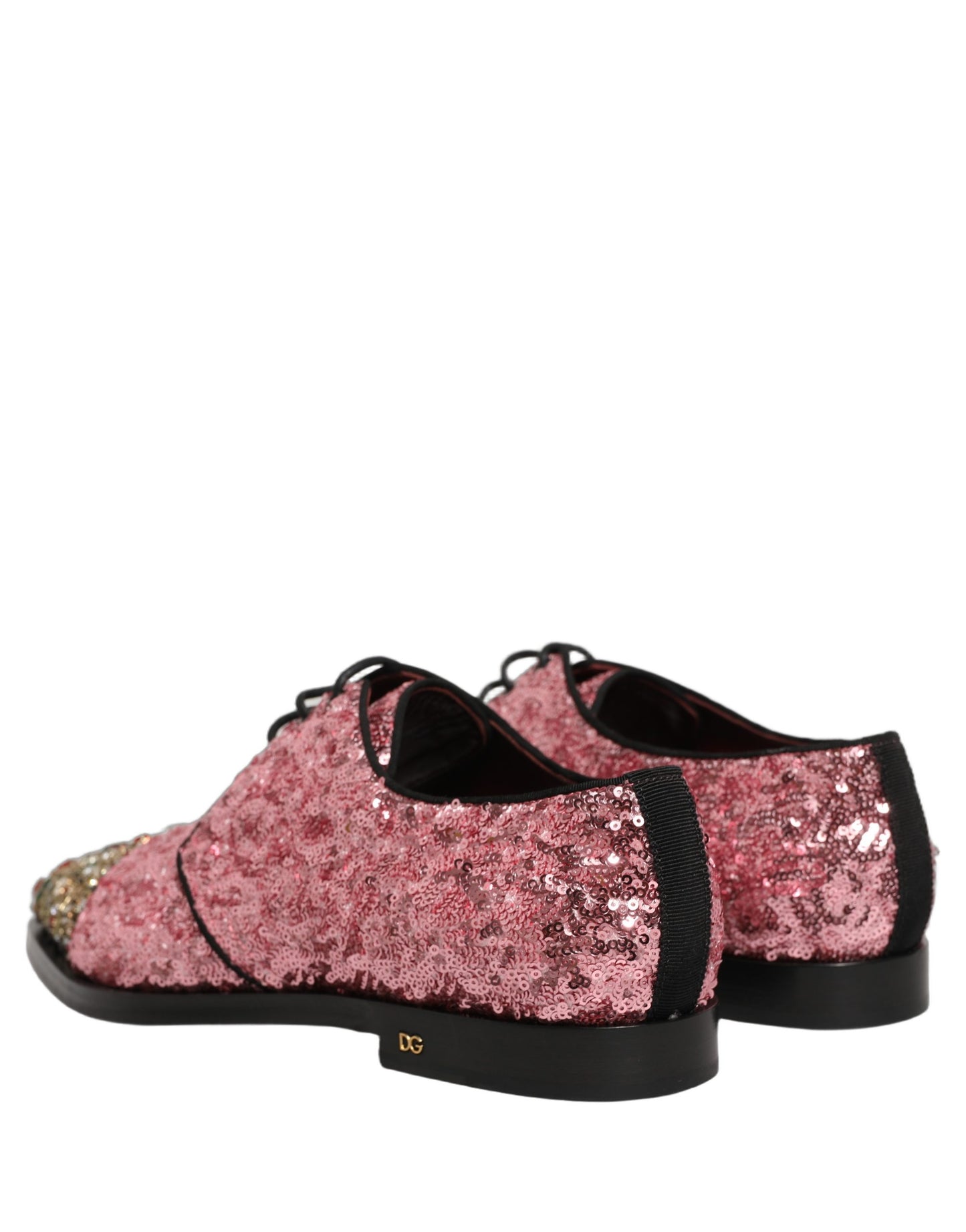 Zapatos de vestir tipo derby para hombre Dolce & Gabbana rosa con lentejuelas
