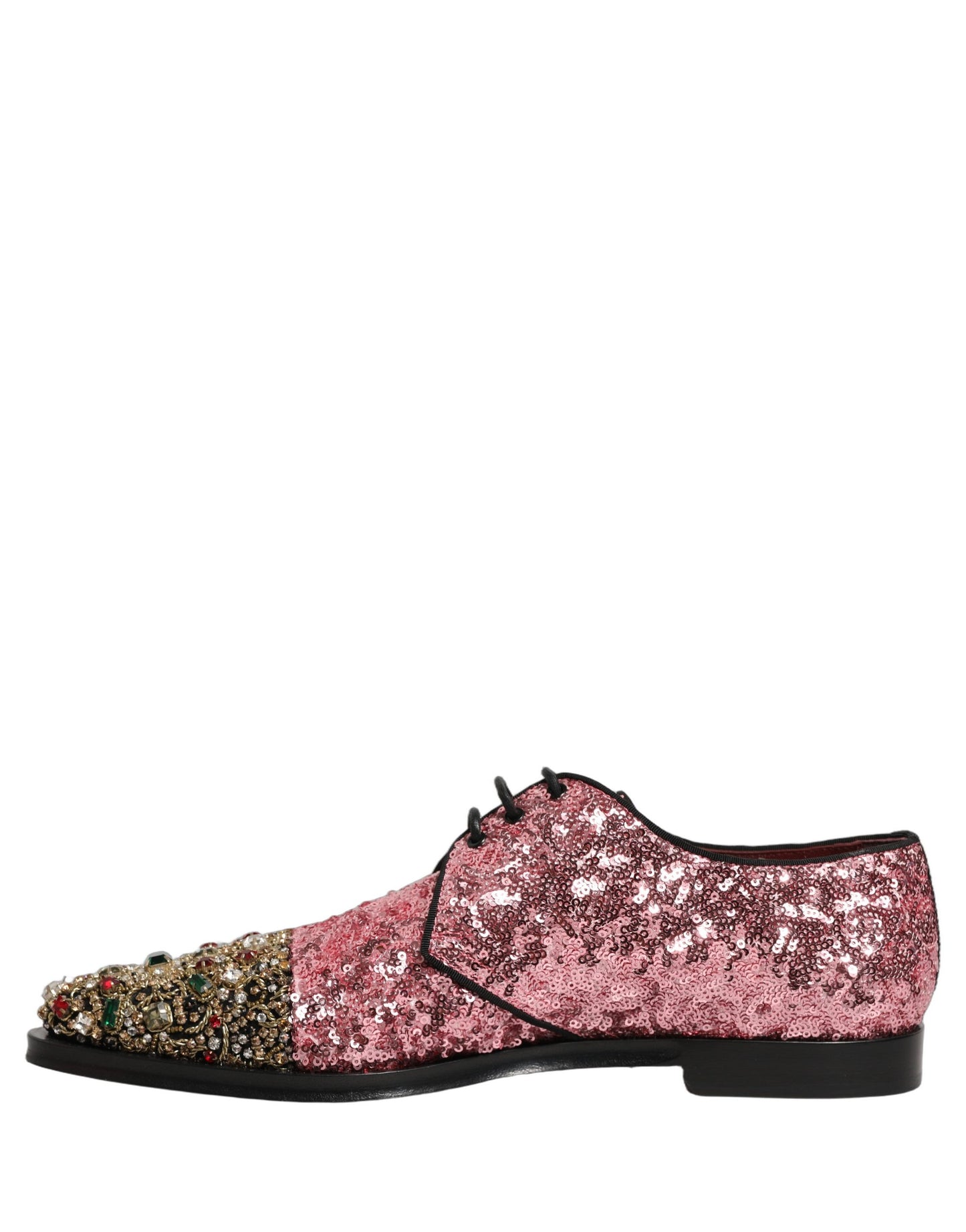 Zapatos de vestir tipo derby para hombre Dolce & Gabbana rosa con lentejuelas