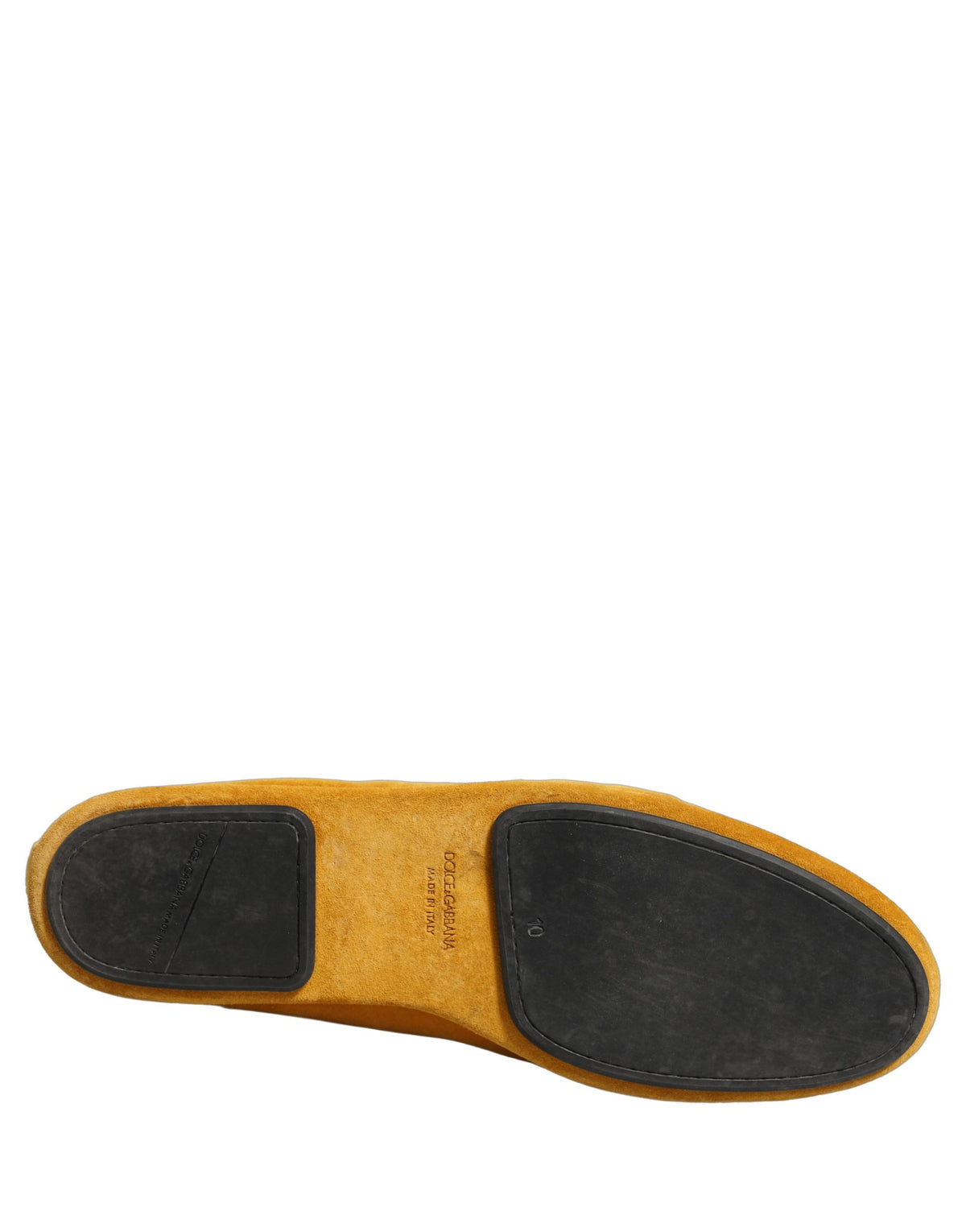 Chaussures mocassins Dolce & Gabbana en velours jaune brodés couronne