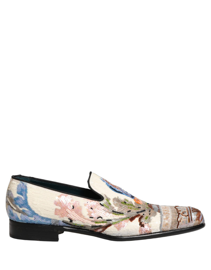 Zapatos mocasines Dolce & Gabbana multicolores bordados con lentejuelas