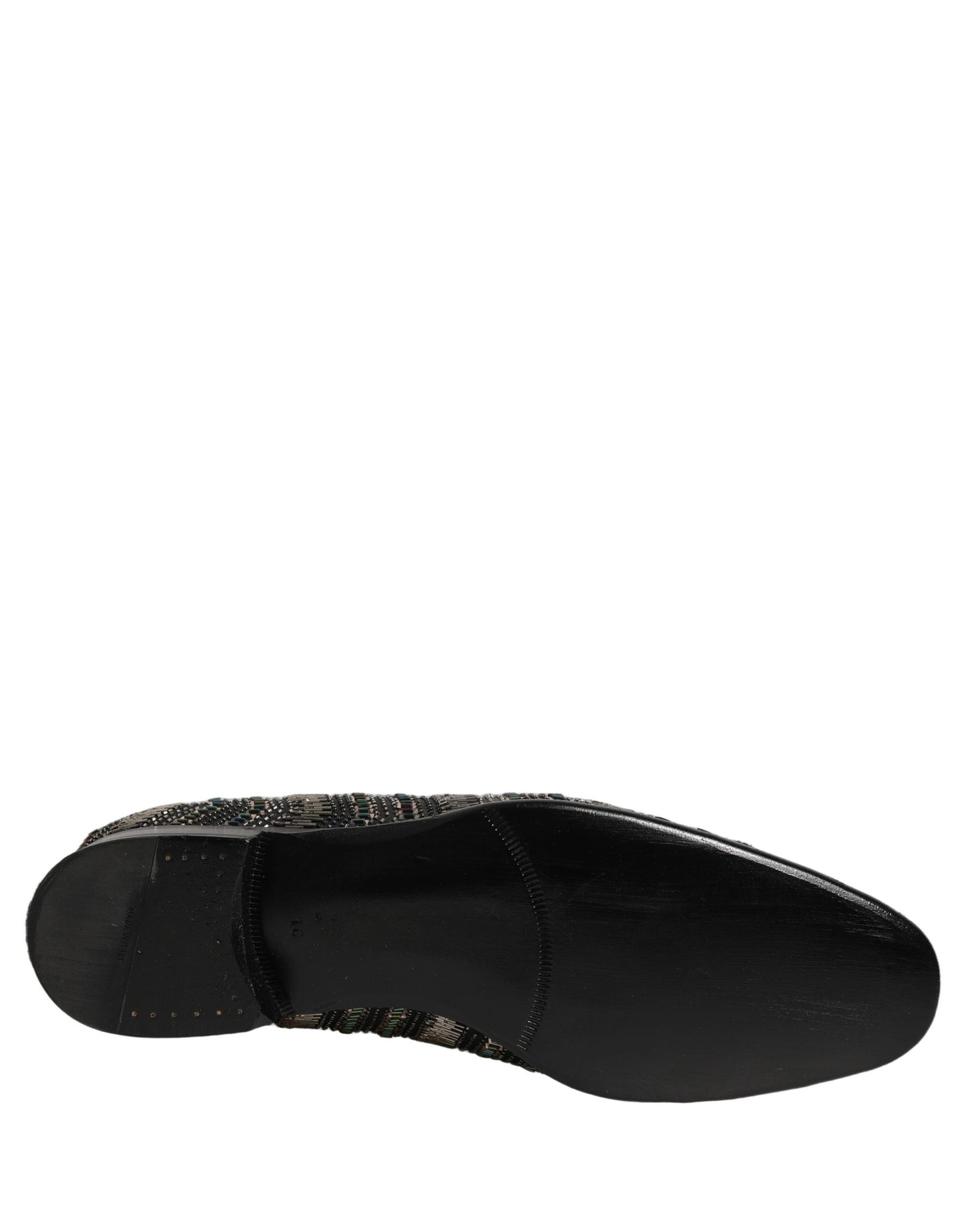 Zapatos Dolce & Gabbana negros con adornos plateados sin cordones