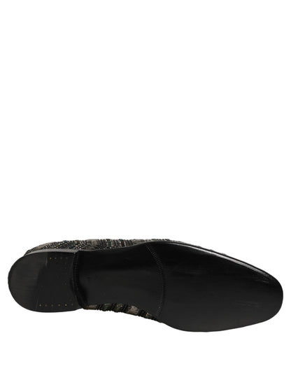 Zapatos Dolce & Gabbana negros con adornos plateados sin cordones
