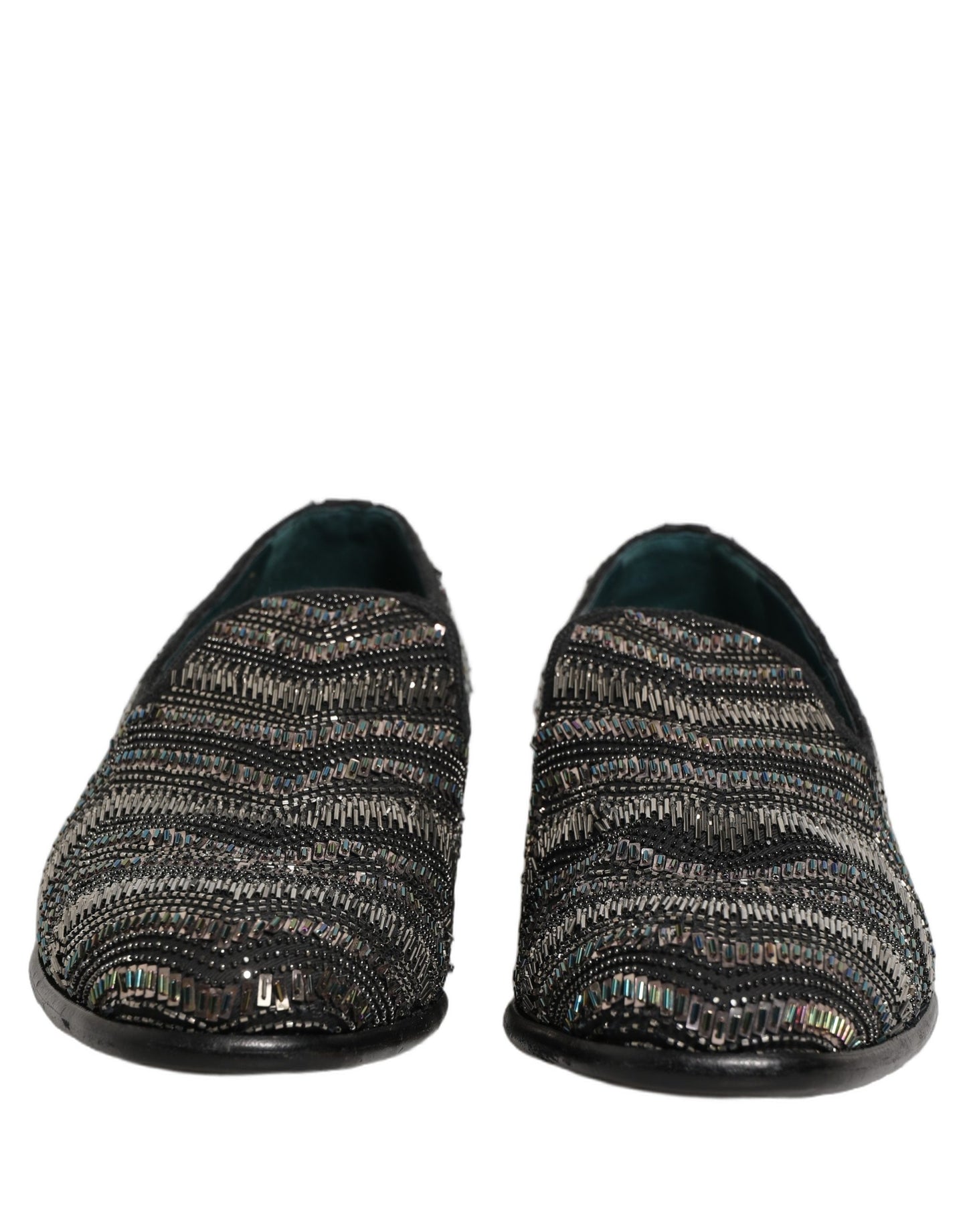 Zapatos Dolce & Gabbana negros con adornos plateados sin cordones