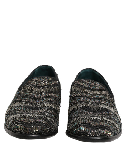 Zapatos Dolce & Gabbana negros con adornos plateados sin cordones