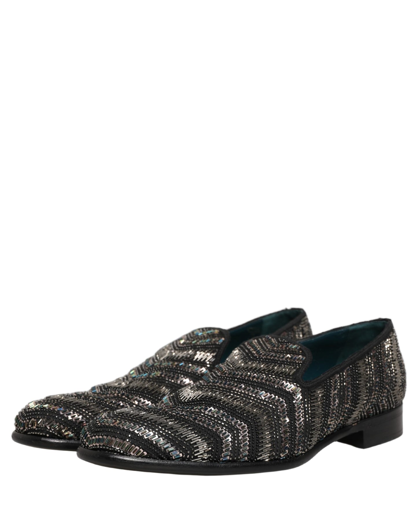 Zapatos Dolce & Gabbana negros con adornos plateados sin cordones