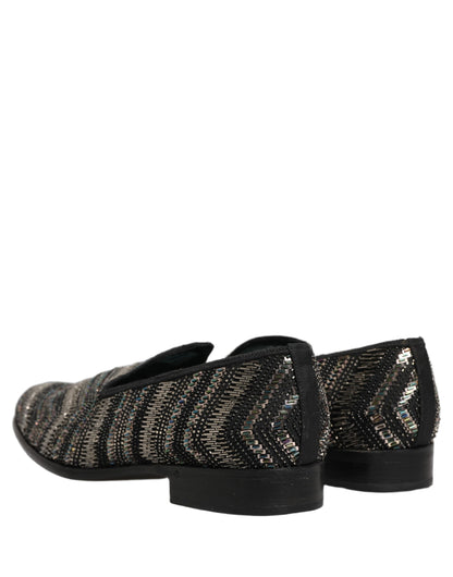Zapatos Dolce & Gabbana negros con adornos plateados sin cordones