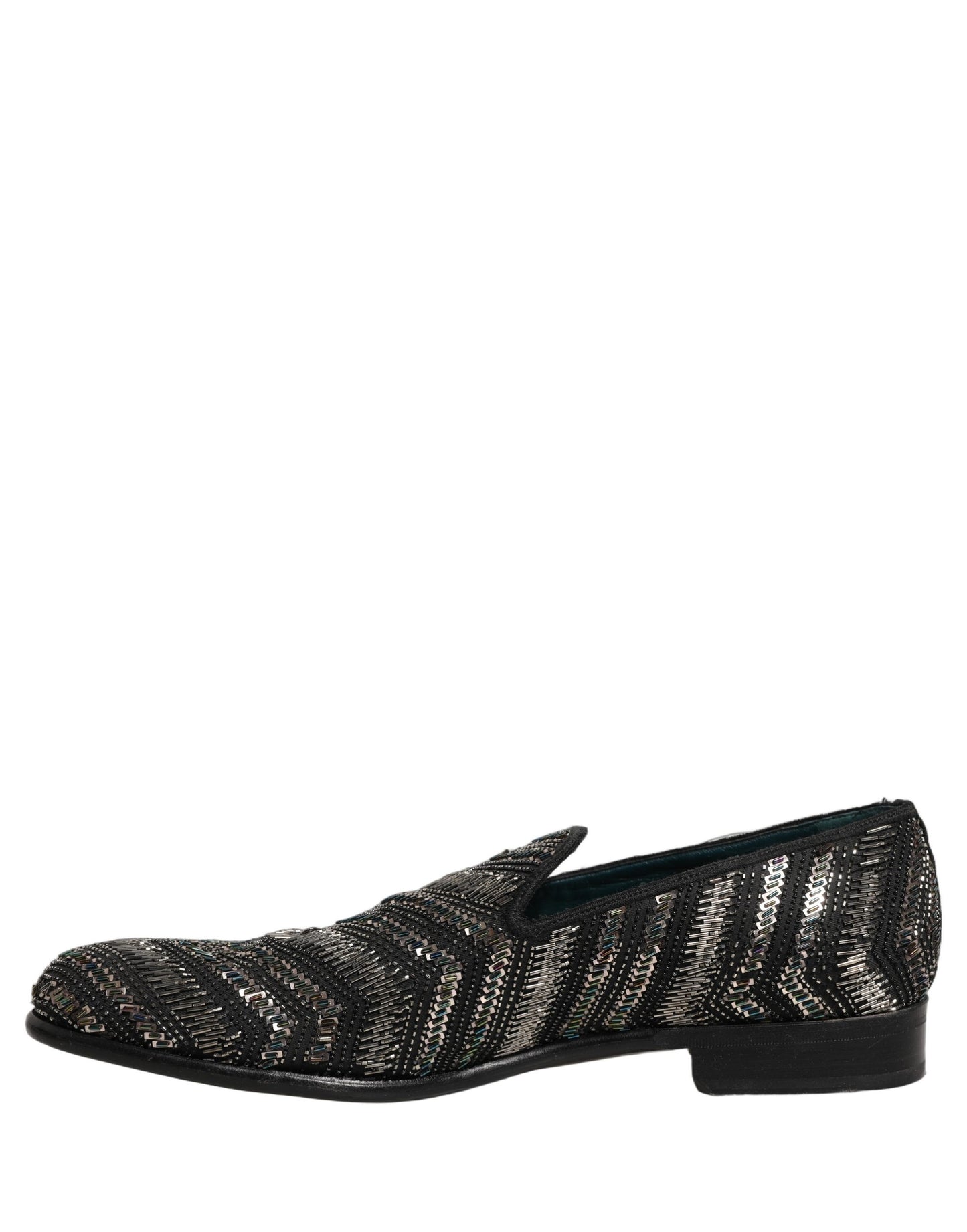 Zapatos Dolce & Gabbana negros con adornos plateados sin cordones