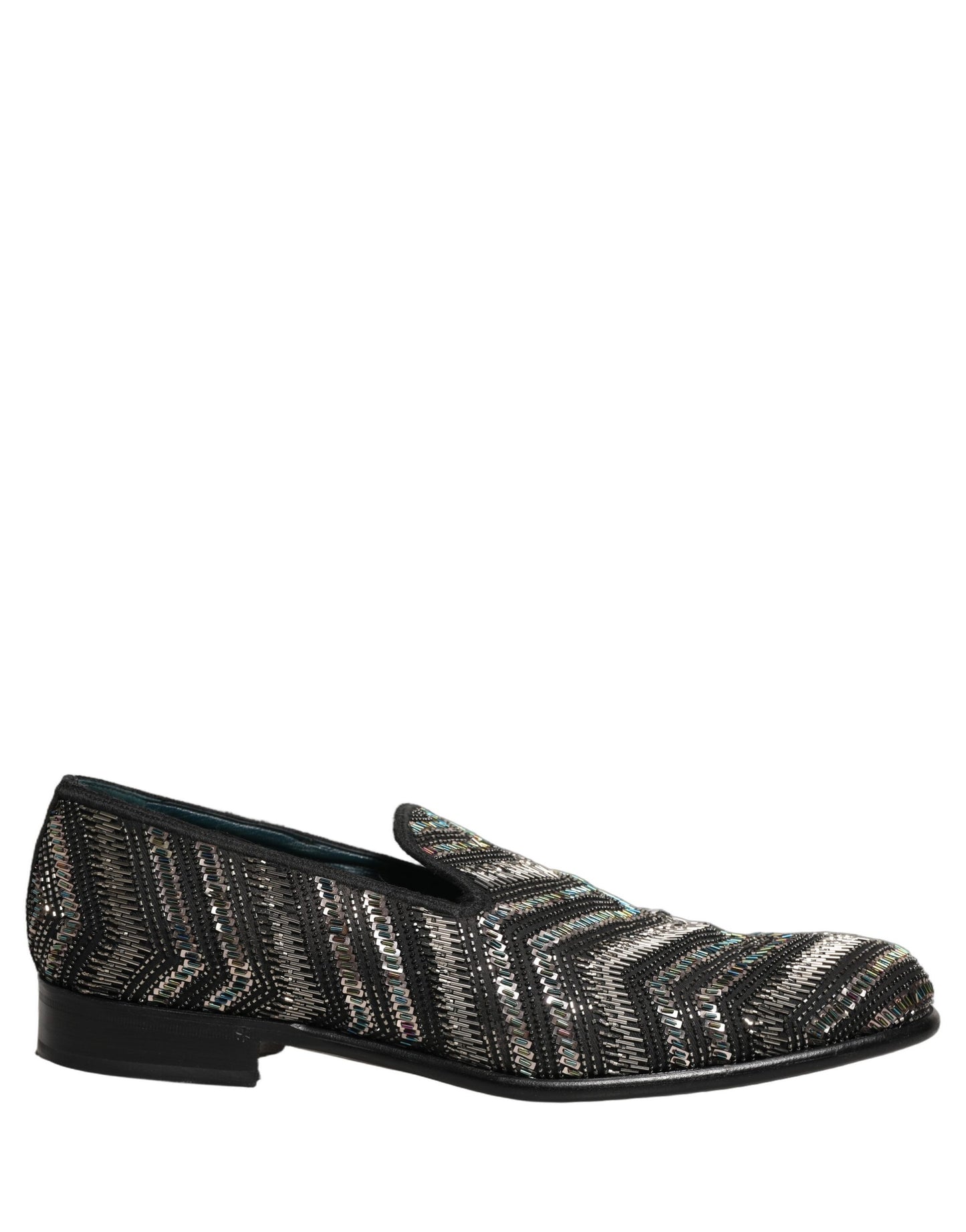 Zapatos Dolce & Gabbana negros con adornos plateados sin cordones